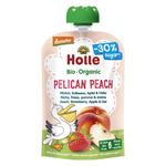 Piure eco de piersici Pelikan (piersică-căpșună-măr-ovăz) fără adaos de zaharuri, fără gluten, Bio 100 g – Holle