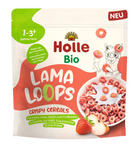 Inelușe de cereale măr-căpșună Lama, fără zahăr adăugat, de la 1 an, Bio, 125 g – Holle