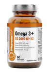Omega-3 + vitamine D3 + K2 fără gluten, supliment alimentar, 60 capsule – Pharmovit