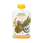 Mousse măr - banană - ananas - cocos, fără zahăr adăugat, fără gluten, de la 6 luni, BIO 100 g – Freche Freunde