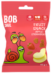 Rulou de fructe măr și căpșună fără zaharuri adăugate, fără gluten, 40 g – Bob Snail