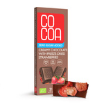 Ciocolată cremoasă cu căpșuni fără zahăr adăugat BIO 40 g – Cocoa