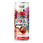 Popping Boba Bubble Tea Băutură de ceai cu biluțe care plesnesc și suc de căpșuni 320 ml – Vinut