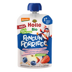 Mousse de ovăz pinguin (măr - orez - fructe de pădure - quinoa) de la 1 an Demeter bio 110 g - Holle